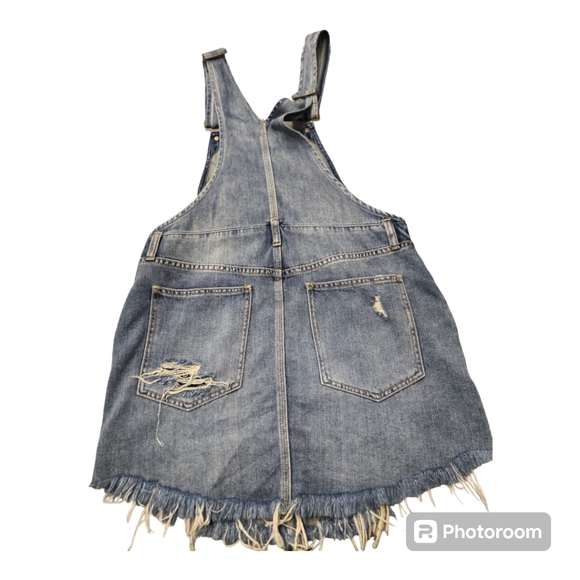 Free People/We the Free Baxter Medium Wash Distressed Denim Jumper Dress… - Picture 7 of 11
